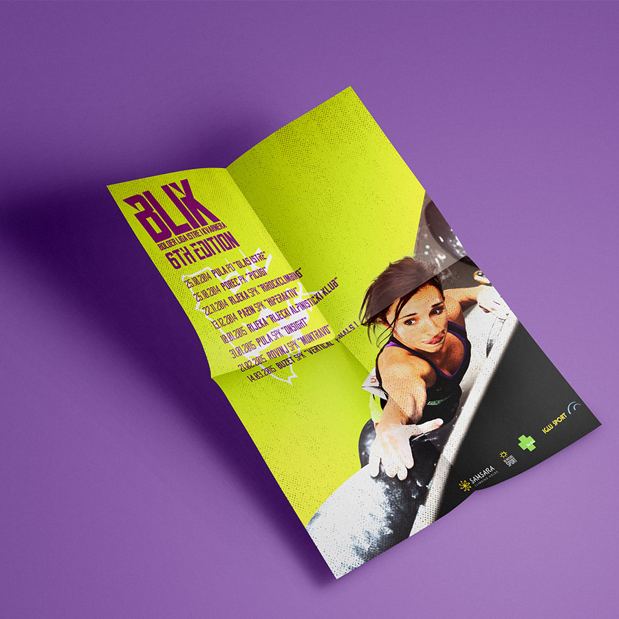 Poster printed from Blik ligue 2015 on a purple surface