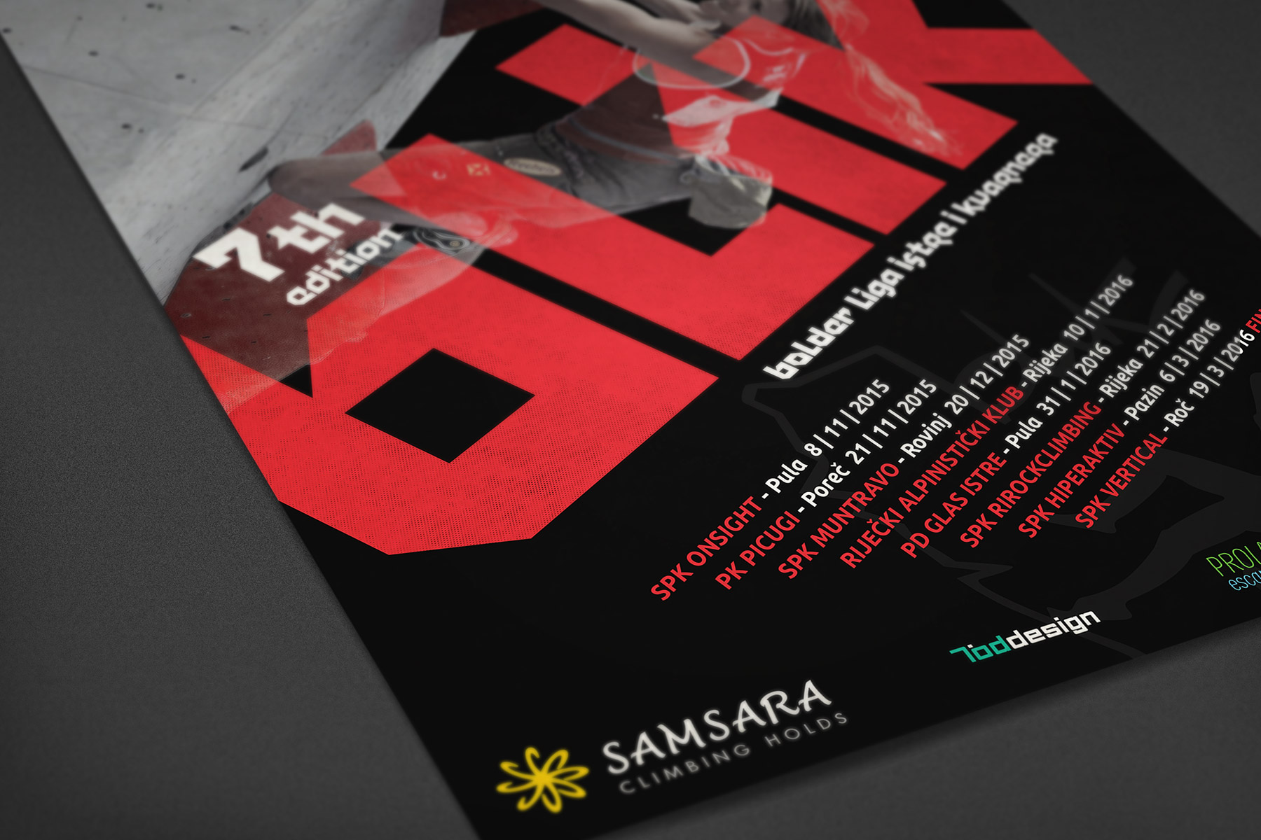 Poster printed from Blik ligue 2016 on a dark surface