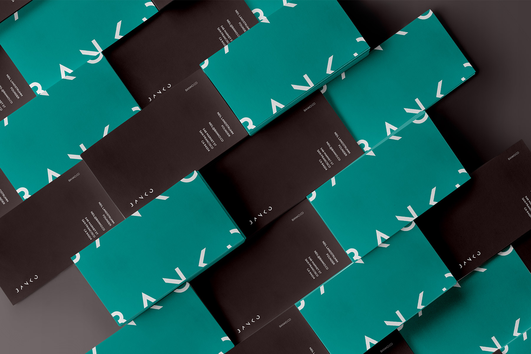 Many Banko business cards stacked together