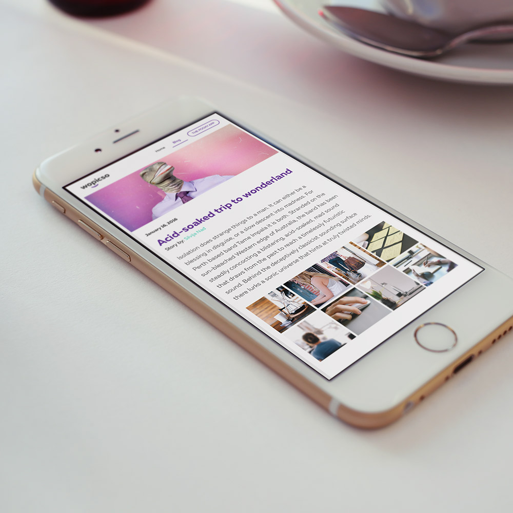 Smartphone showing Wopicso article page